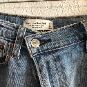 Abercrombie & Fitch 90s slim straight ultra high rise jeans.